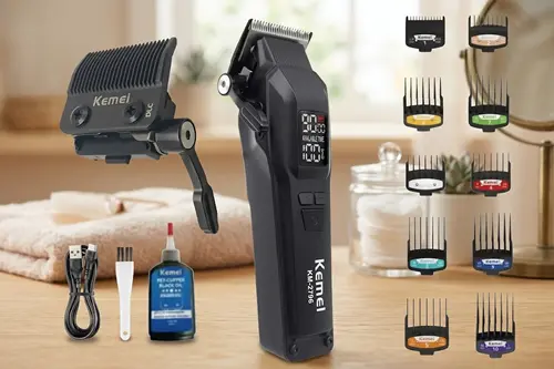 Maquina Cortar Cabelo Profissional 2 Laminas Sem Fio 3